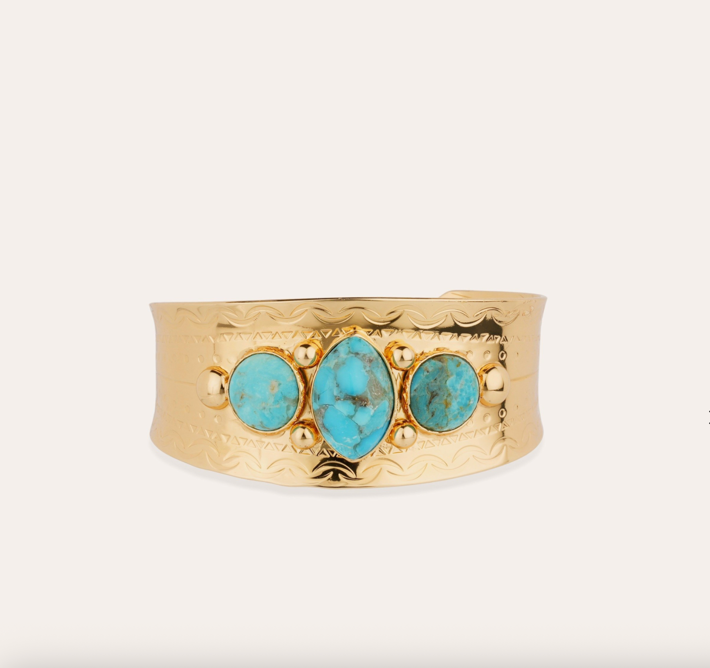 GAS BIJOUX - Bracelet l'ORFEO doré à l'or fin - Turquoise