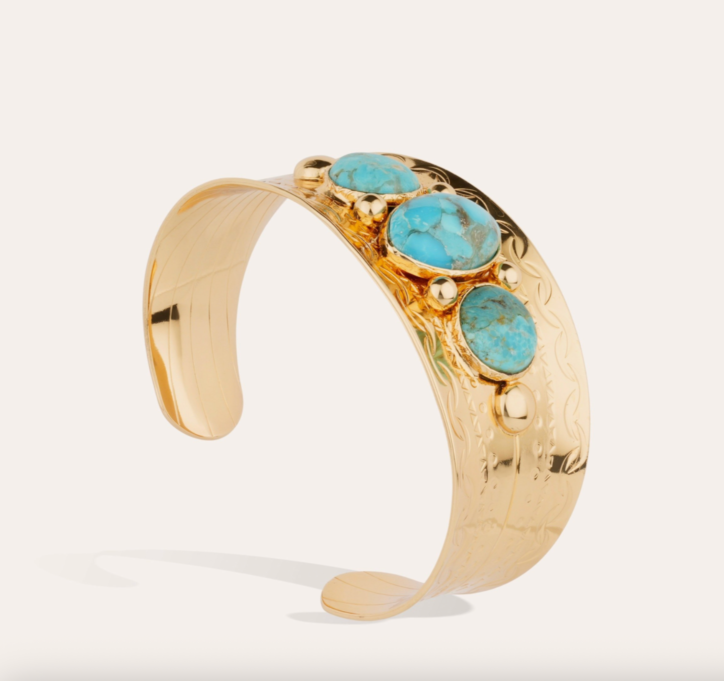 GAS BIJOUX - Bracelet l'ORFEO doré à l'or fin - Turquoise