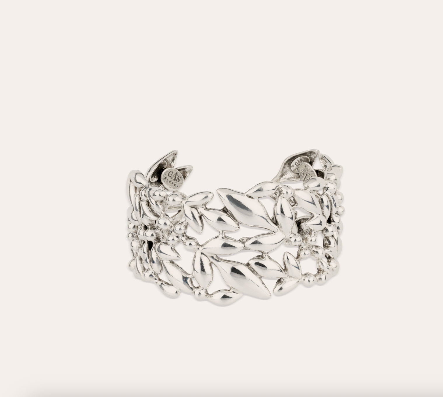 GAS BIJOUX - Bracelet manchette OLEA en métal argenté