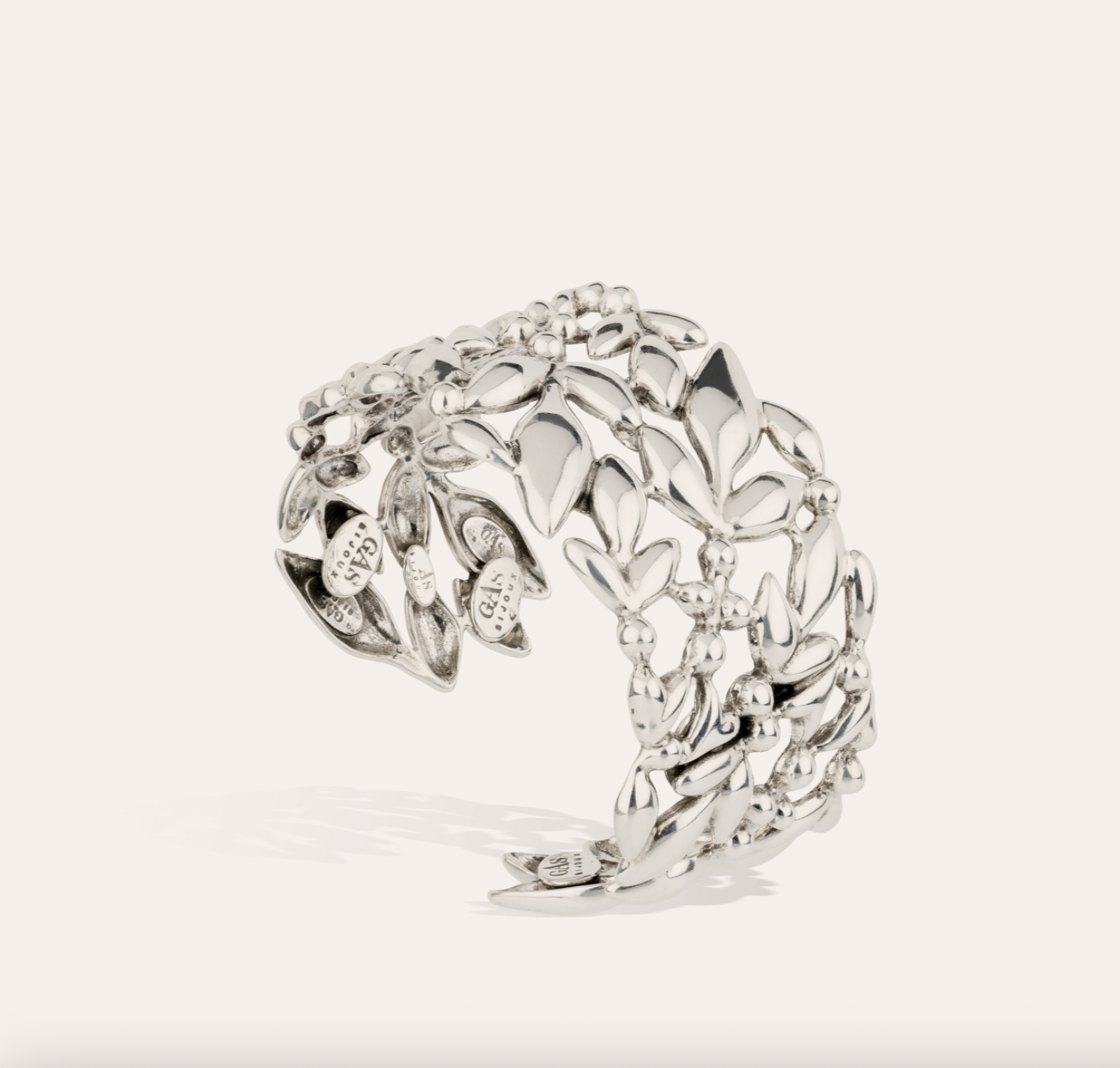 GAS BIJOUX - Bracelet manchette OLEA en métal argenté