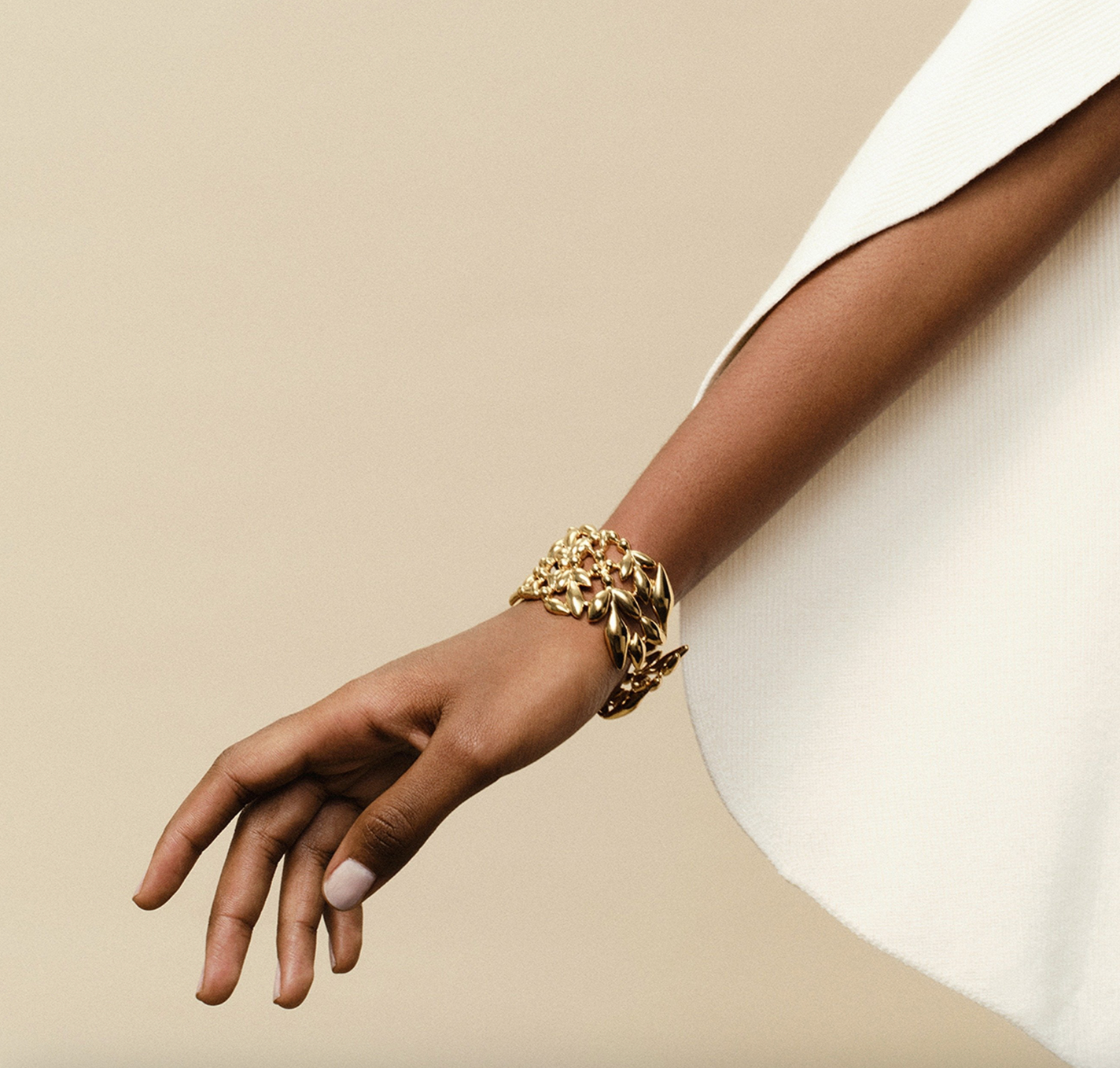 GAS BIJOUX - Bracelet manchette OLEA dorée à l'or fin