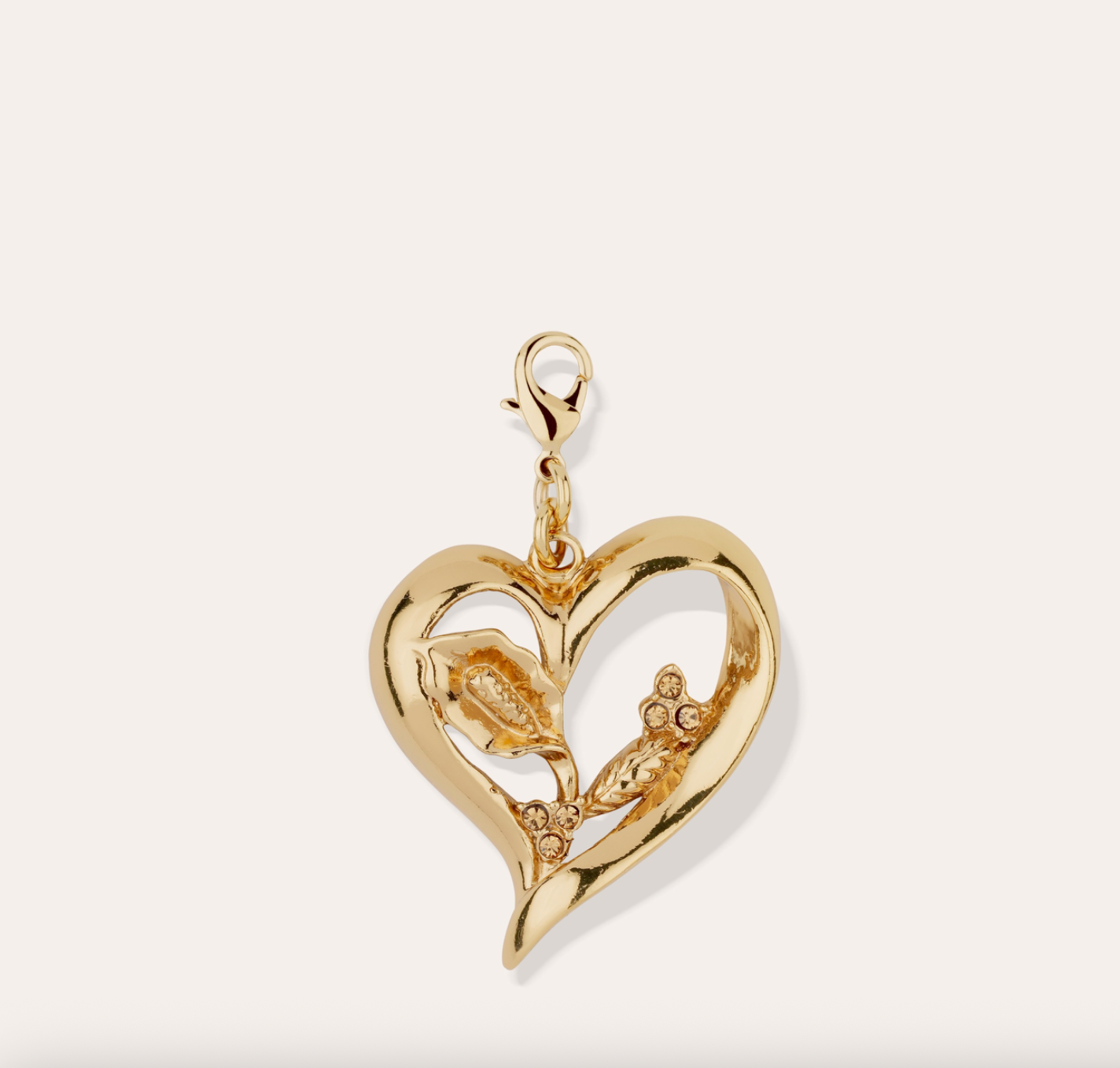 GAS BIJOUX - Charms PENDENTIF COEUR grand modèle doré à l'or fin