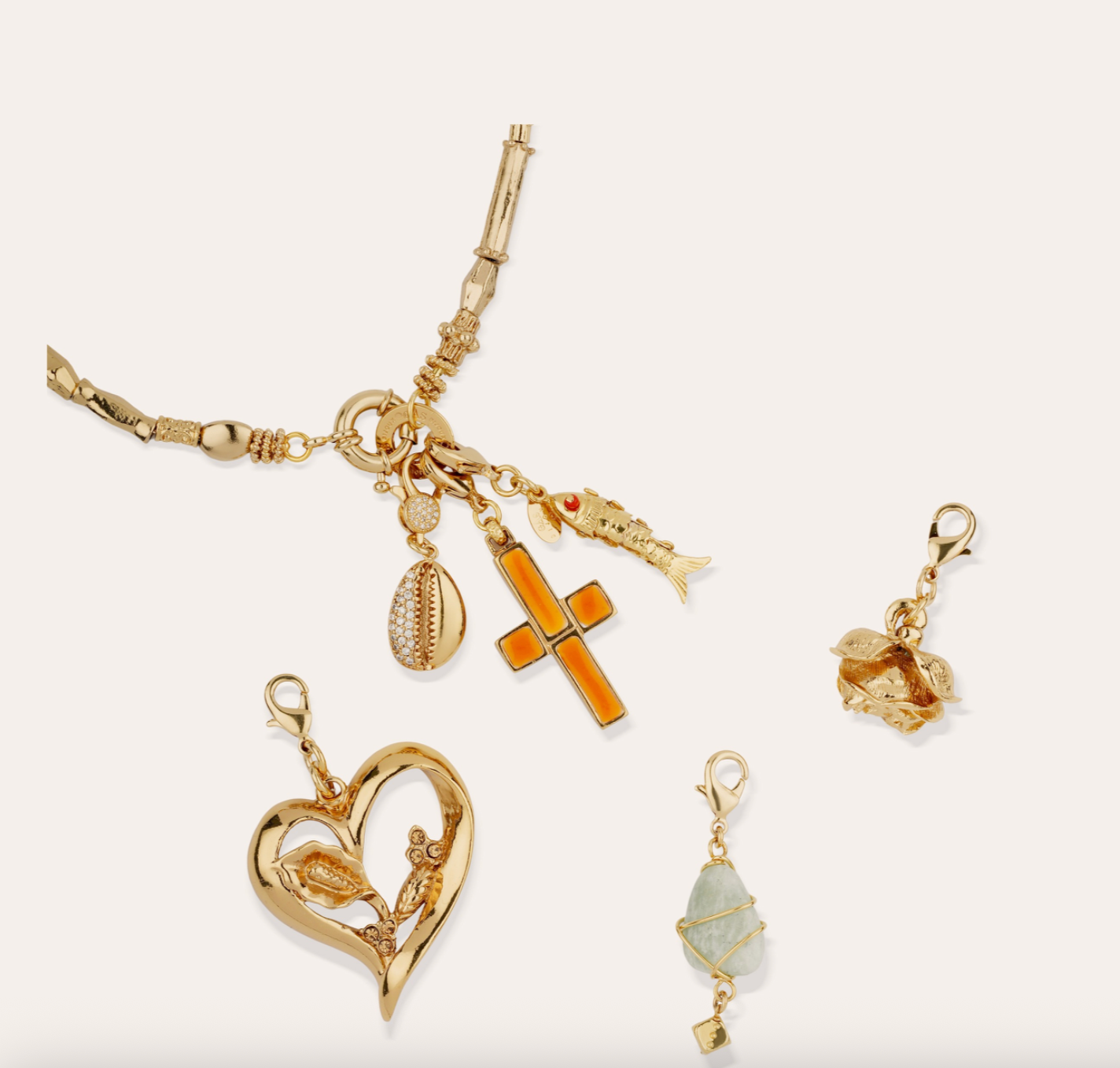 GAS BIJOUX - Charms PENDENTIF COEUR grand modèle doré à l'or fin
