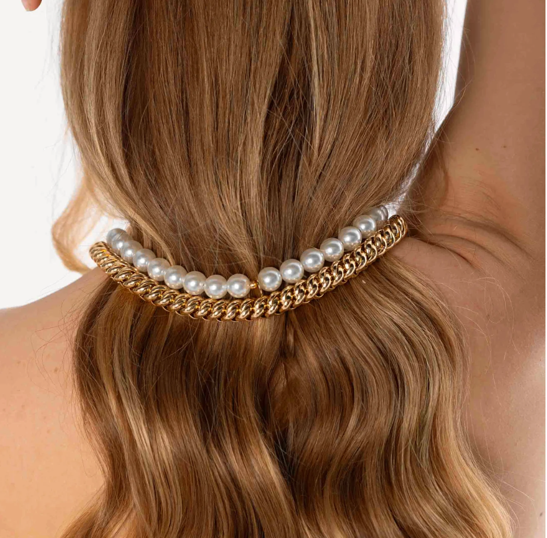 SCRUNCHIE IS BACK - BICHOU chouchou perles nacrées taille S - Bracelet ou collier a choisir