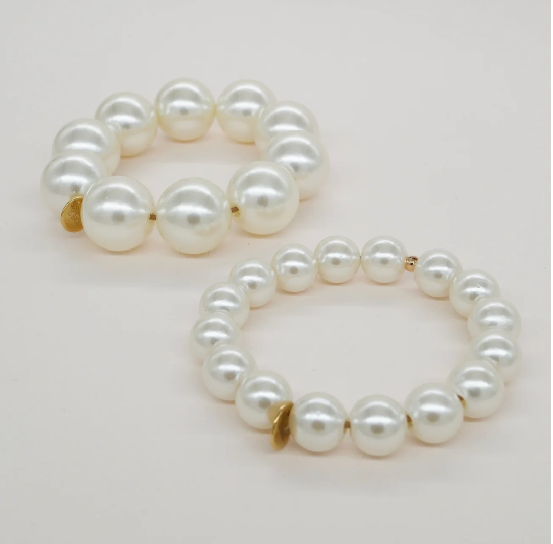 SCRUNCHIE IS BACK - BICHOU chouchou perles nacrées taille S - Bracelet ou collier a choisir