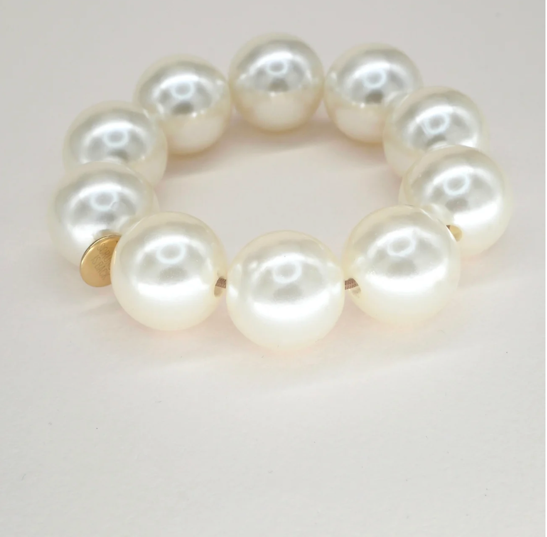 SCRUNCHIE IS BACK - BICHOU chouchou perles nacrées taille L - Bracelet