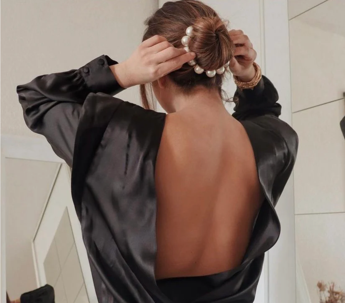 SCRUNCHIE IS BACK - BICHOU chouchou perles nacrées taille L - Bracelet