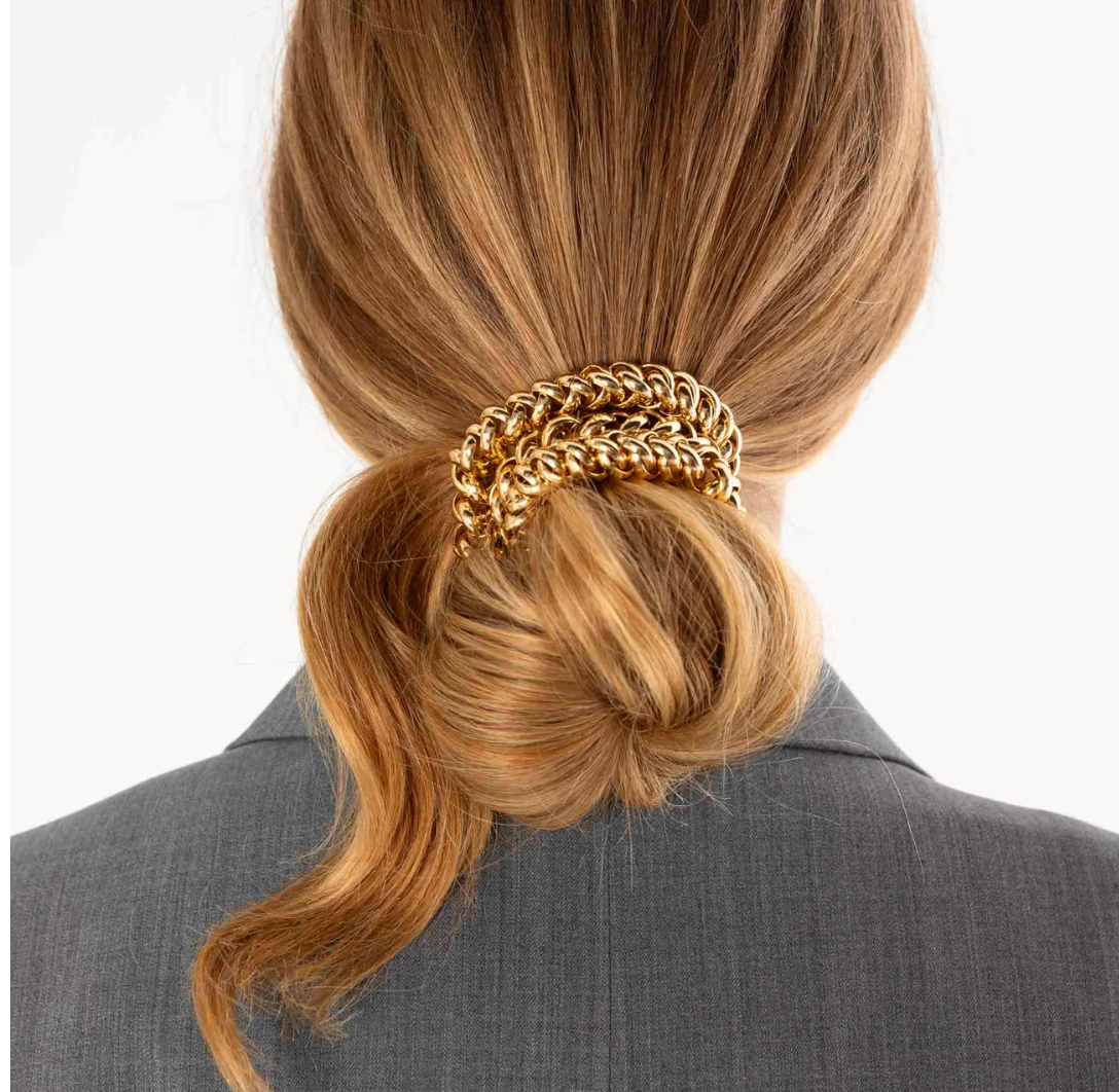 SCRUNCHIE IS BACK - Bichou Collier Doré - Élastique Cheveux et Bijou 3-en-1 Made in France