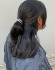 SCRUNCHIE IS BACK - Bichou Collier Argenté - Chouchou Chaîne en Acier Inoxydable - Accessoire Cheveux Tendance & Bracelet - Made in France