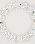SCRUNCHIE IS BACK - BICHOU Bracelet perles nacrées fleurs - Chouchou Discret Acier Inoxydable - Élastique Cheveux Ultra Résistant - Fabriqué en France