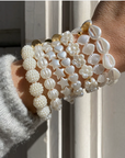SCRUNCHIE IS BACK - BICHOU bracelet perles nacrées coquillages - Chouchou 2 en 2 - Made in France