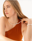 SCRUNCHIE IS BACK - BICHOU Bichou Collier Cœur perles nacrées - Chouchou Long Bijou Cœur - Collier 3-en-1 Tendance - Idée Cadeau Made in France