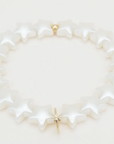 SCRUNCHIE IS BACK - BICHOU bracelet perles nacrées étoiles - Chouchou 2 en 2 - Made in France