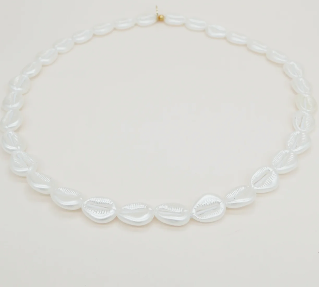 SCRUNCHIE IS BACK - BICHOU perles nacrées coquillages - Collier 2 en 1 - Made in France