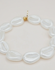 SCRUNCHIE IS BACK - BICHOU bracelet perles nacrées coquillages - Chouchou 2 en 2 - Made in France