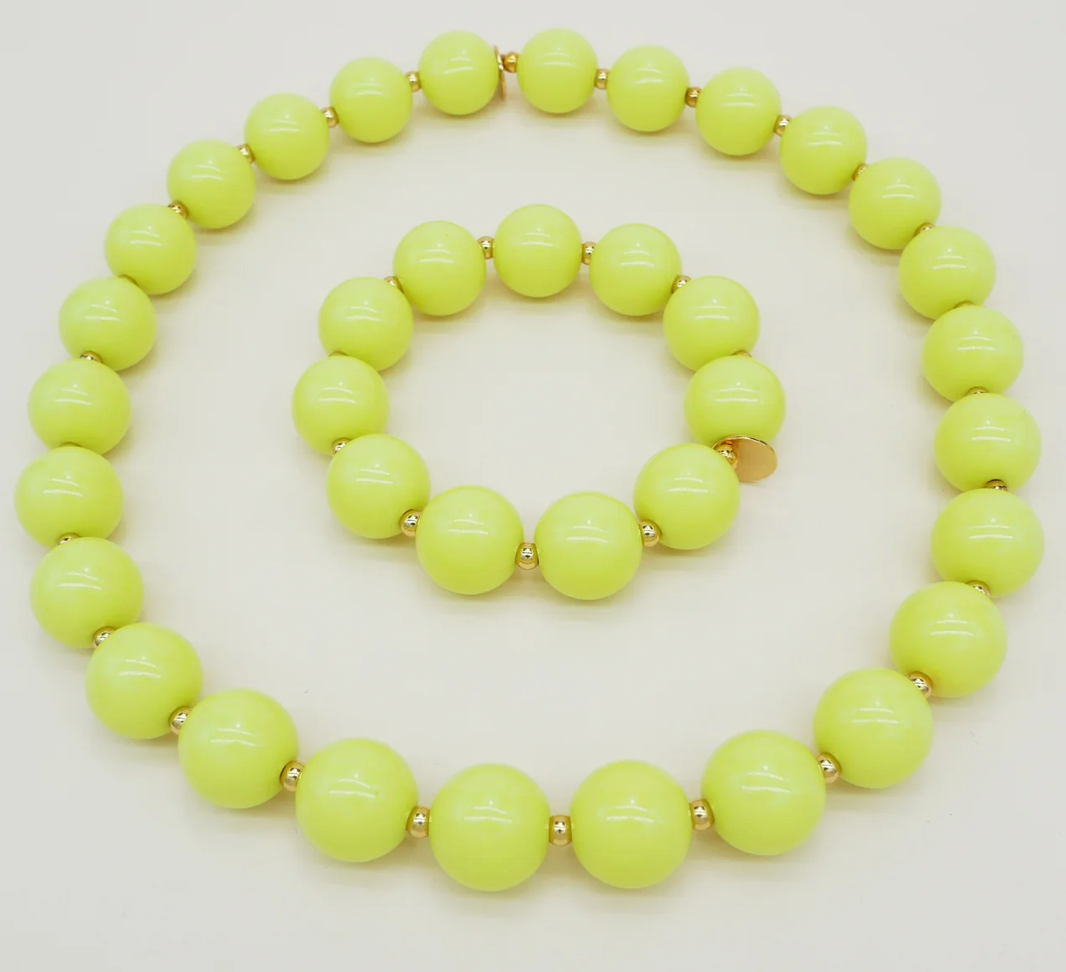 SCRUNTCHIE IS BACK - BICHOU collier perles ronde colorées - Chouchou 2 en 1 - Made en France - 2 couleurs
