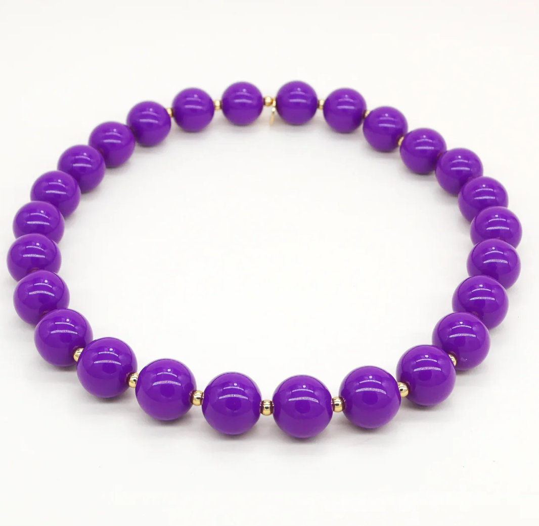 SCRUNTCHIE IS BACK - BICHOU collier perles ronde colorées - Chouchou 2 en 1 - Made en France - 2 couleurs