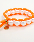 SCRUNTCHIE IS BACK - BICHOU bracelet perles nacrées et élastiques colorés - Chouchou 2 en 1 - Made in France