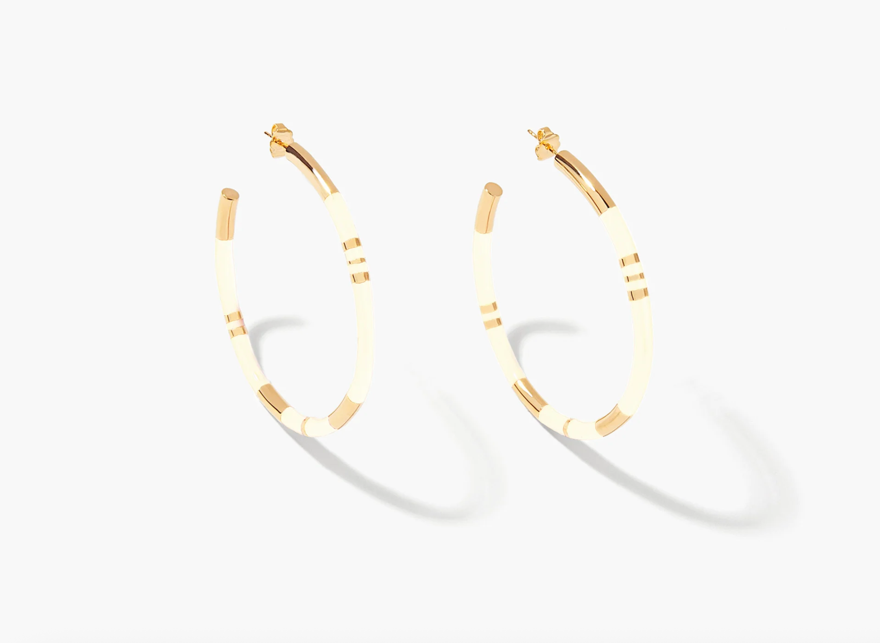 AURELIE BIDERMANN - Créoles POSITANO grand modèle ivoire