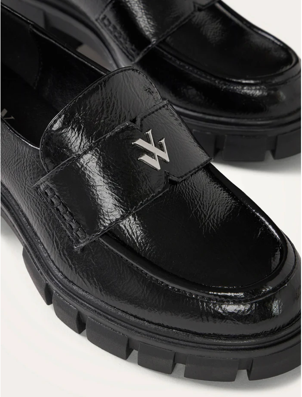 VANESSA WU - Mocassins DOROTHEE noirs a talons cranté