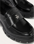 VANESSA WU - Mocassins DOROTHEE noirs a talons cranté