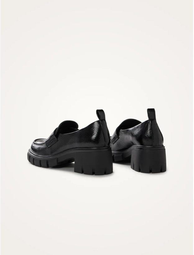 VANESSA WU - Mocassins DOROTHEE noirs a talons cranté