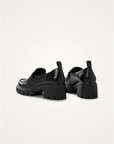 VANESSA WU - Mocassins DOROTHEE noirs a talons cranté