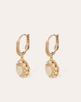 GAS BIJOUX - Boucles d'oreilles TAO splash dorées à l'or fin - Beige - BEST SELLER