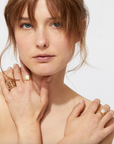 GAS BIJOUX - Bague TOTEM grand modèle dorée - Nacre blanche