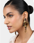 OLIVIA DAR - Boucles d'oreilles PARROT oiseaux brodées en perles bronze