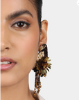 OLIVIA DAR - Boucles d'oreilles PARROT oiseaux brodées en perles bronze