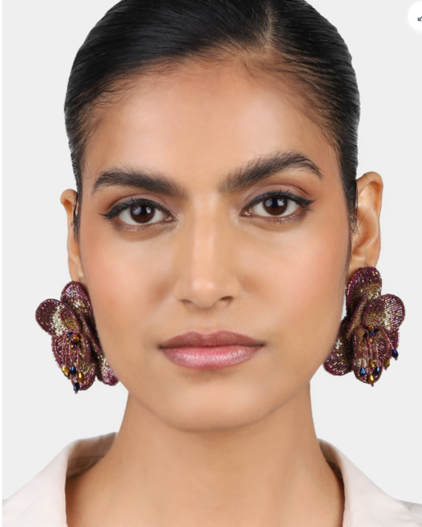 OLIVIA DAR - Boucles d'oreilles CAMELIA - PRUNE
