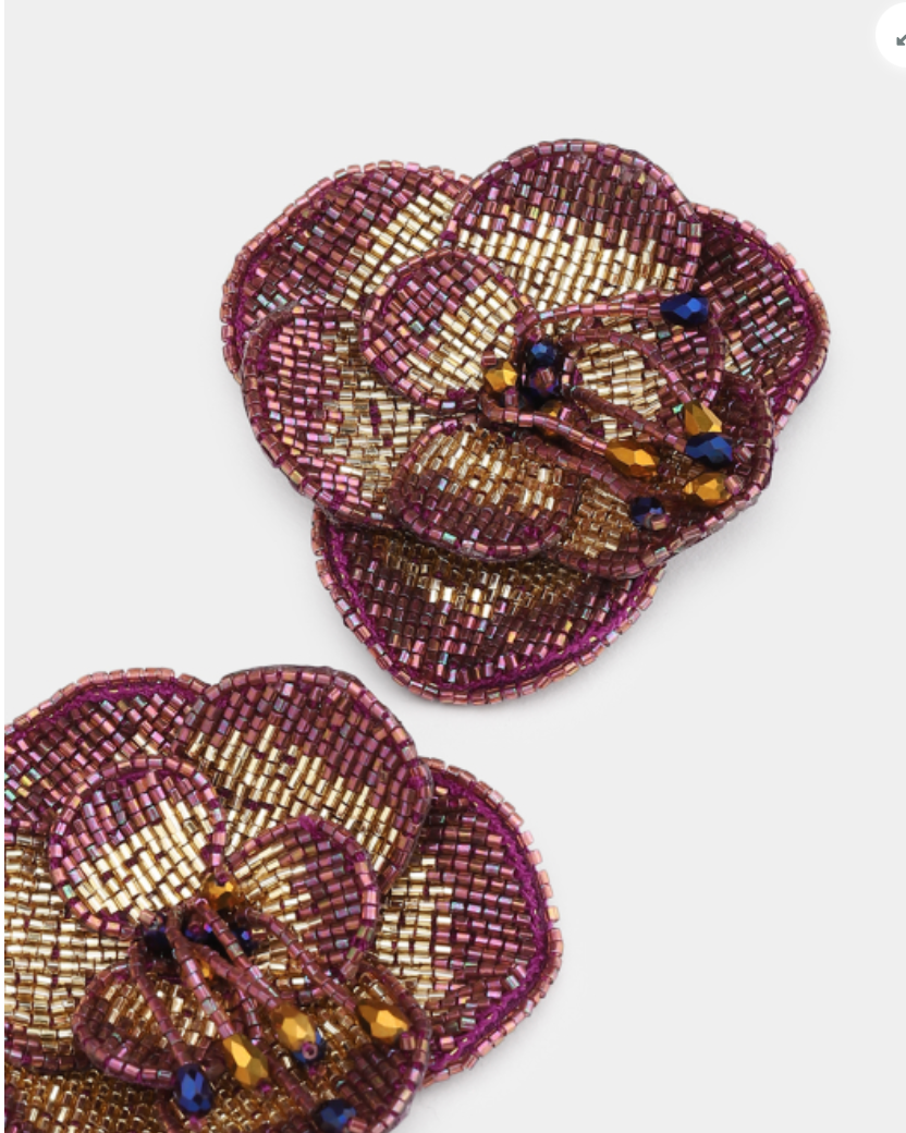 OLIVIA DAR - Boucles d'oreilles CAMELIA - PRUNE
