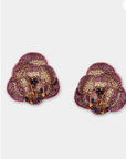 OLIVIA DAR - Boucles d'oreilles CAMELIA - PRUNE