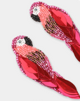 OLIVIA DAR - Boucles d'oreilles PERROQUET doré en perles rouge