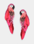 OLIVIA DAR - Boucles d'oreilles PERROQUET doré en perles rouge