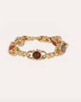GAS BIJOUX - Bracelet AMARANTE muti doré à l'or fin - Cornaline, rhodonite, quartz rose et bois