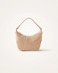 VANESSA WU - Sac hobo LOELIA beige en fausse fourrure
