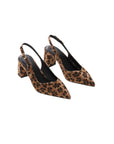 VANESSA WU - Escarpins slingback VENUS léopard à bout pointus