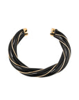 AURELIE BIDERMANN - Jonc DIANA noir or résine torsadée noir - TAILLE M