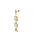 GAS BIJOUX- Boucles d'oreilles SILENE petit modèle dorées - Nacre et cristal de Roche