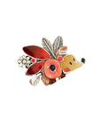 TARATATA - BROCHE MINI ARGENT/ROUGE
