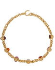 GAS BIJOUX - Collier AMARANTE cabochons dorés à l'or fin - Cornaline, Jaspe Rouge et bois