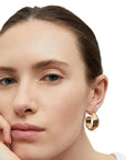 GAS BIJOUX - Boucles d'oreilles créoles MILA dorées à l'or fin strass dorés
