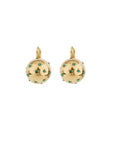 GAS BIJOUX - Boucles d'oreilles COMETE petit modèle doré à l'or fin - Strass verts