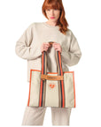 LANCEL - ROLAND GARROS - TOTE BAG ZIP - TERRE/BATTU