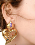 GAS BIJOUX - Boucles d'oreilles ODALYS dorées - Améthyste dorées à l'or fin