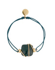 GAS BIJOUX - BRACELET SQUARE mini lien doré - JASPE VERT