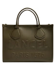 LANCEL - SAC JOUR SAC CABAS ZIP M - KAKI FONCE - 100 % cuir de vachette