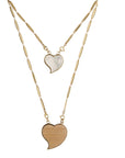 GAS BIJOUX - COLLIER SCAPULAIRE MIRAGE DORE - BOIS ET NACRE BLANCHE